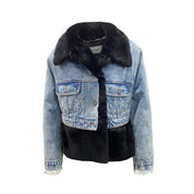Forte Dei Marmi Couture Fur Lining Denim Jacket