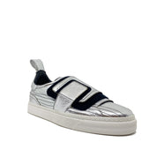 Paco Rabbane Crackled Metallic Leather Sneakers