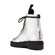 Off-White Metallic Finish Ankle Boots