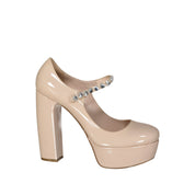 Miu Miu Crystal Leather Pumps