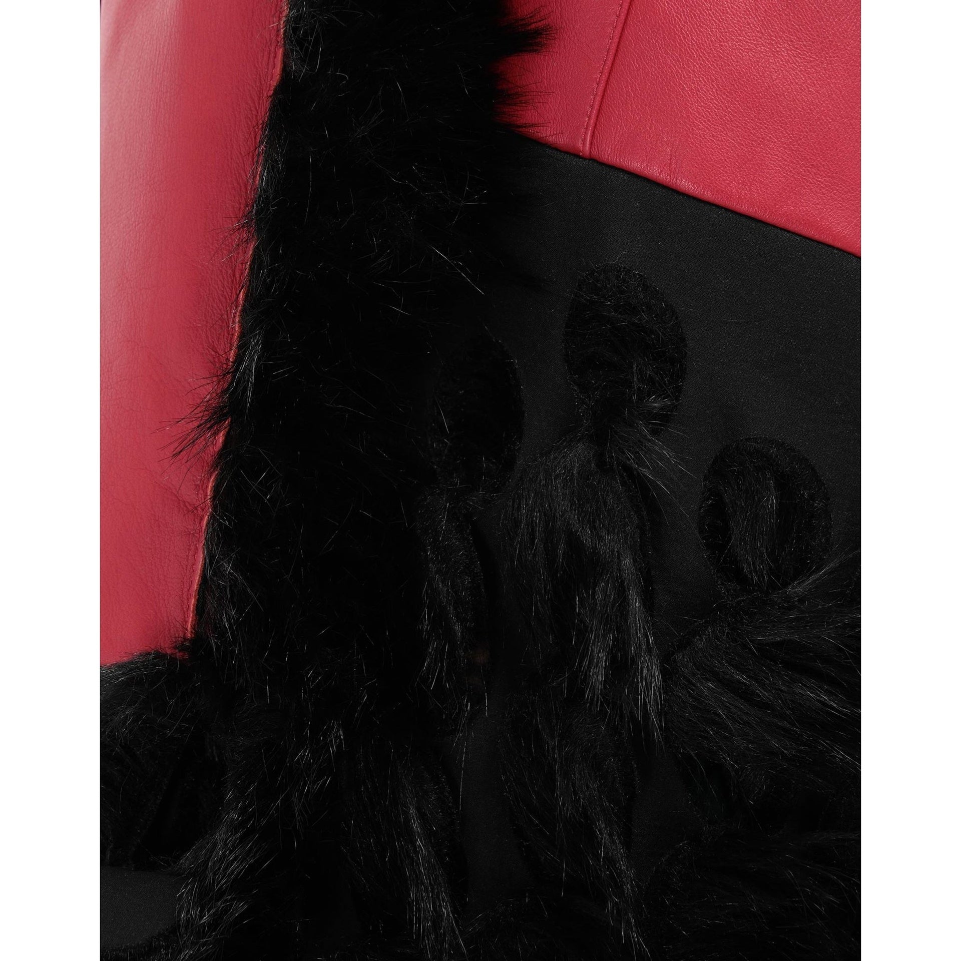 Maison Margiela Faux Fur Trimmed Leather Cape Jacket