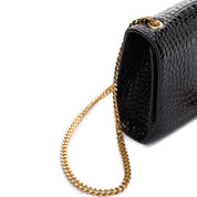 Saint Laurent Kate Medium Tassel Crocodile Embossed Leather Bag