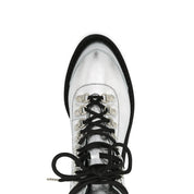 Off-White Metallic Finish Ankle Boots