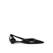 Prada Brushed Leather Cut-Out Ballerina Flats