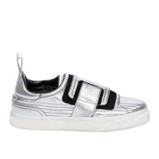 Paco Rabbane Crackled Metallic Leather Sneakers