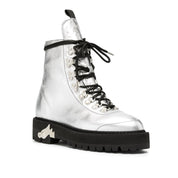 Off-White Metallic Finish Ankle Boots