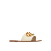 Valentino Garavani Vlogo Leather Flat Sandals