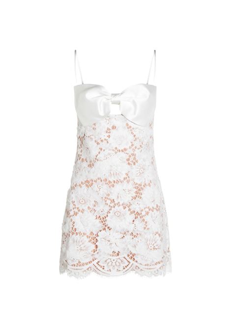 SELF-PORTRAIT - Abito in pizzo con orlo smerlato bianco AW25201SAW
