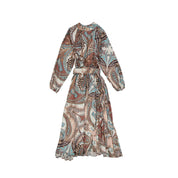 Blumarine Silk Printed Long Dress