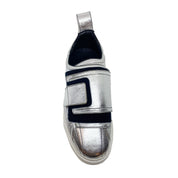 Paco Rabbane Crackled Metallic Leather Sneakers