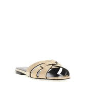 Saint Laurent Tribute Eel Leather Flat Sandals